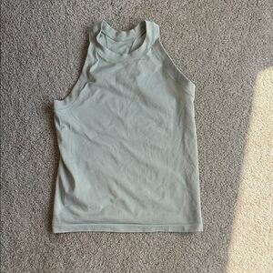 Athleta Ribbed High-Neck Tank - Light Sage